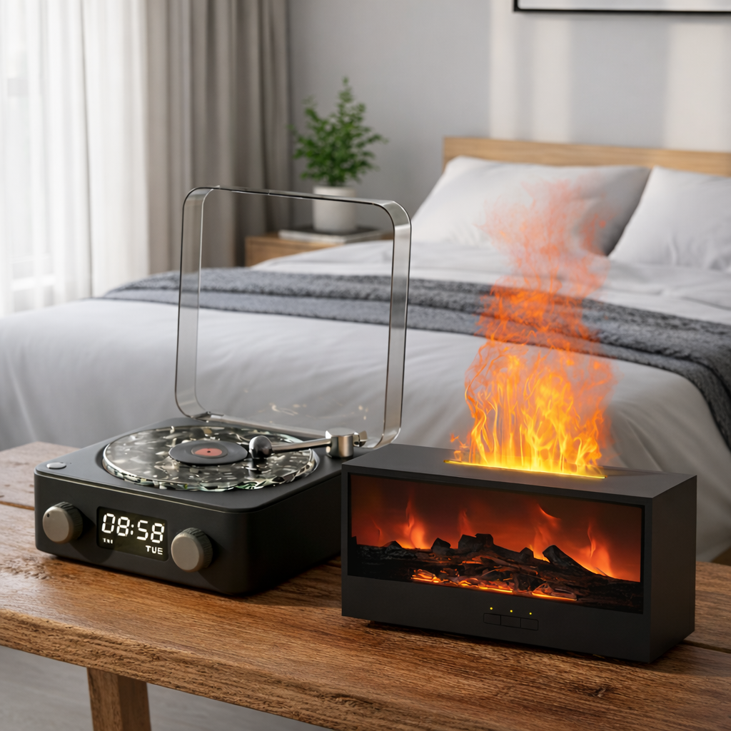 Fireplace Aroma Diffuser & Vinyl Speaker